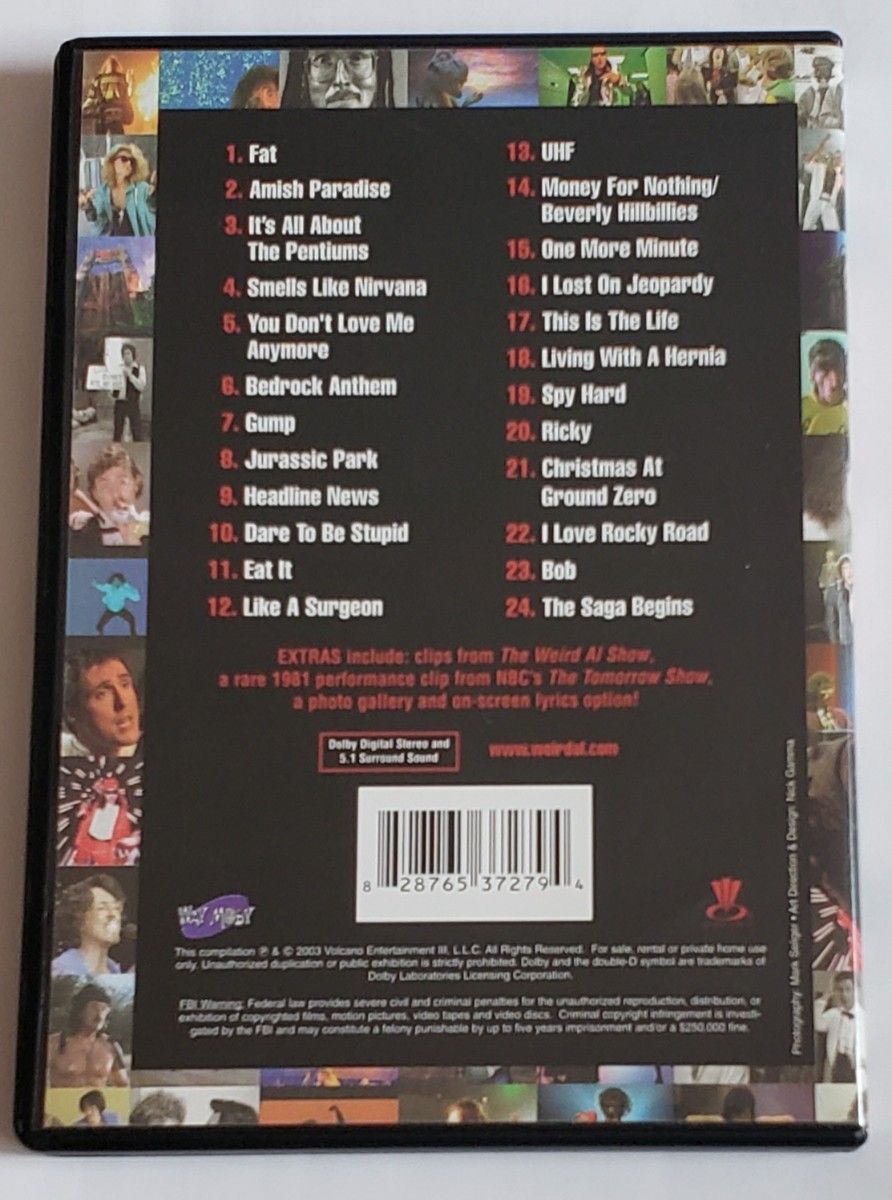 アル・ヤンコビック　 DVD　輸入盤　映像・曲のパロディ　マイケル・ジャクソン　マドンナ　ニルヴァーナ　クイーン　90分位