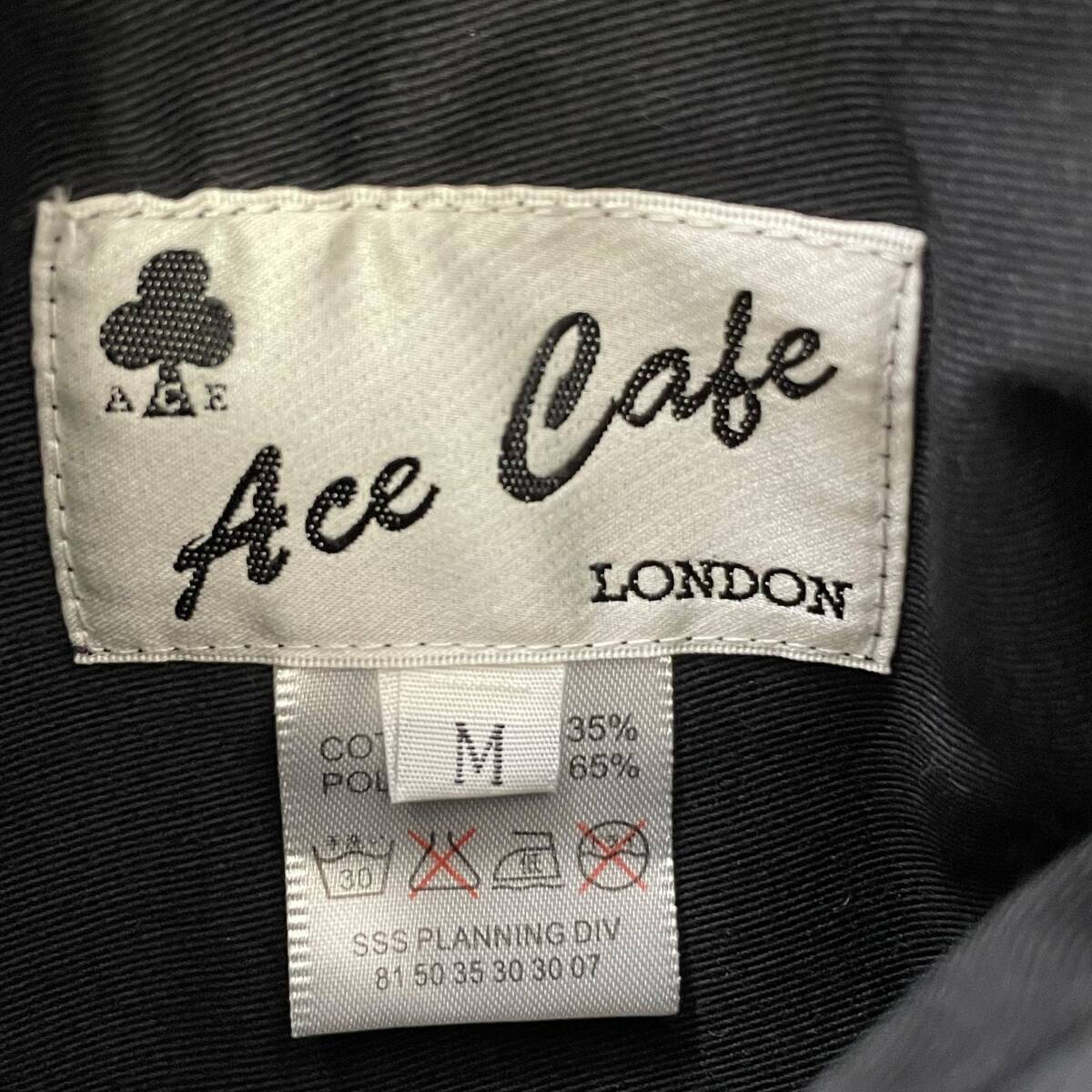 【美品】 ACE CAFE LONDON エースカフェロンドン コットンジャケット 黒系 ブラック系 Mサイズ 7007-80_画像4