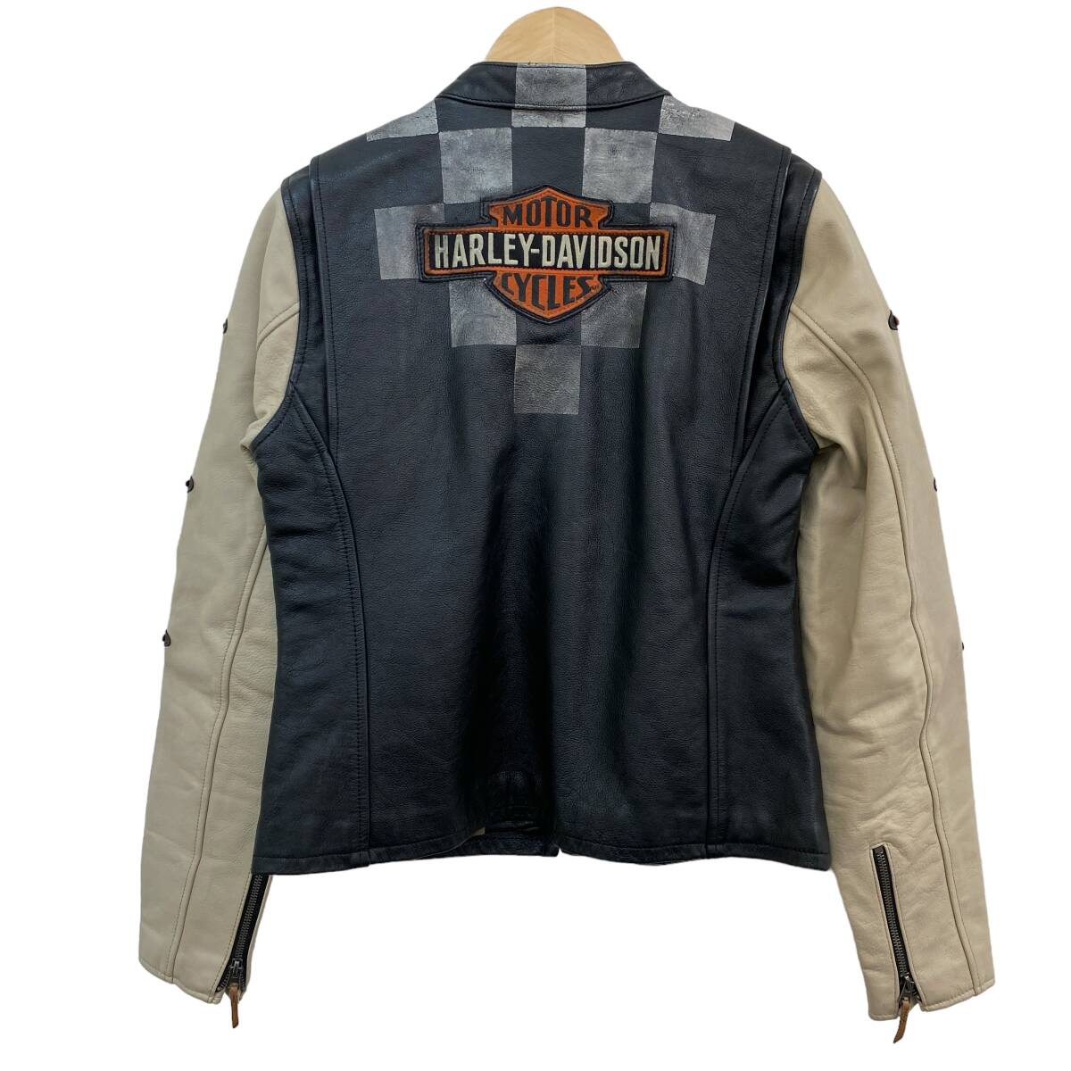 【即決】Harley Davidson ハーレーダビッドソン Vintage race-lnspired leather Jacket 97003-20VM レザージャケット Sサイズ 7207-80_画像2