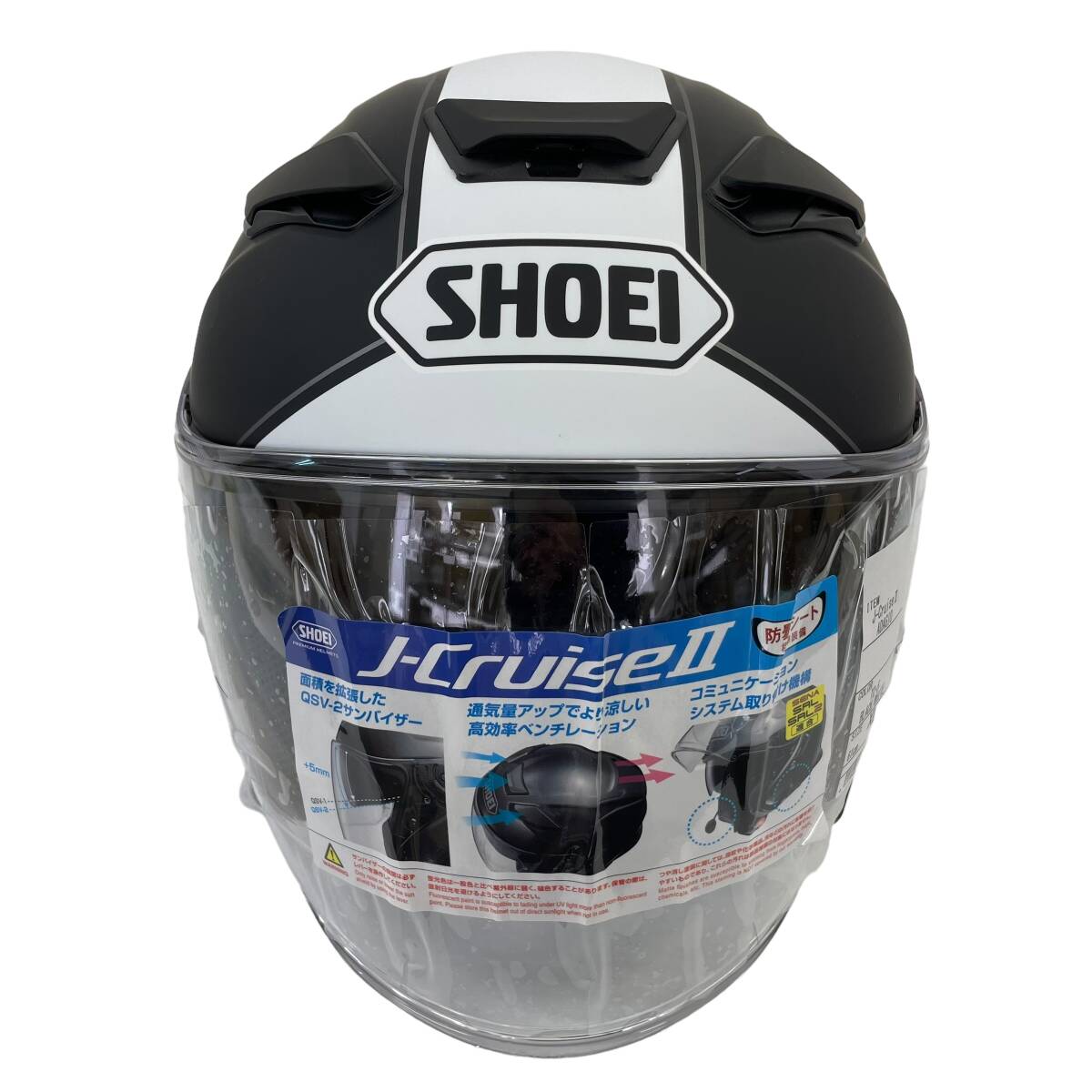 【未使用品】 SHOEI ショウエイ ヘルメット J-Cruise2 ADAGIO TC-5 黒系/白系 ブラック系/ホワイト系 XLサイズ 7394-100_画像2