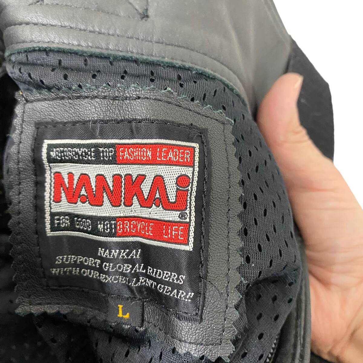 【即決】 NANKAI ナンカイ レザーパンツ ブラック系 黒系 Lサイズ 7894-100_画像3