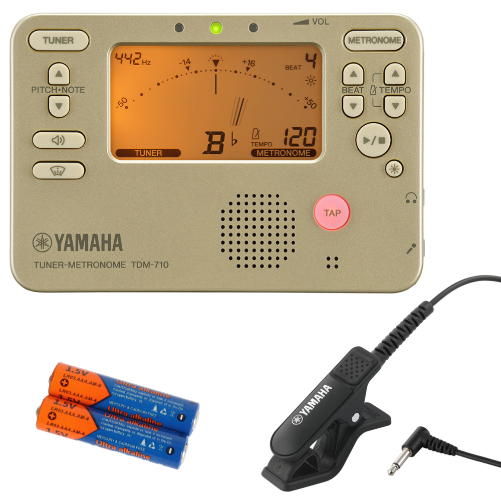 チューナー メトロノーム ヤマハ YAMAHA TDM-710GL ＆ TM-40BK 単4乾電池付き 吹奏楽 管楽器 ブラスバンド オーケストラ マイクセット