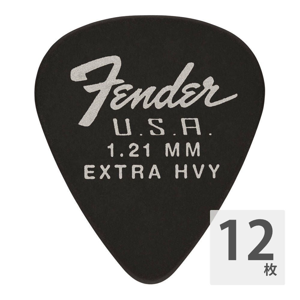 fender guitar pick 12 pieces set 1.21mm 351 Dura-Tone BLK Fender