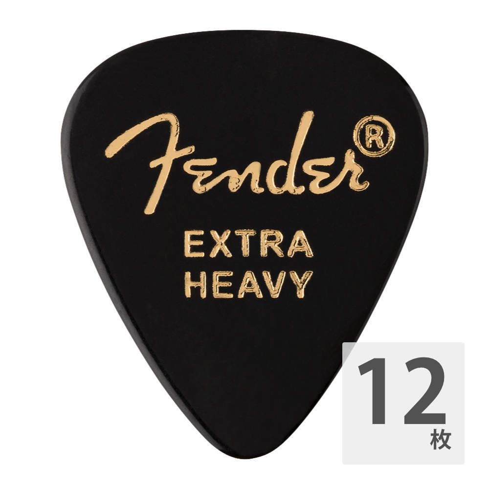 フェンダー ギターピック 12枚 セット エクストラヘビー 351 Shape Premium Picks Extra Heavy Black Fender_画像1