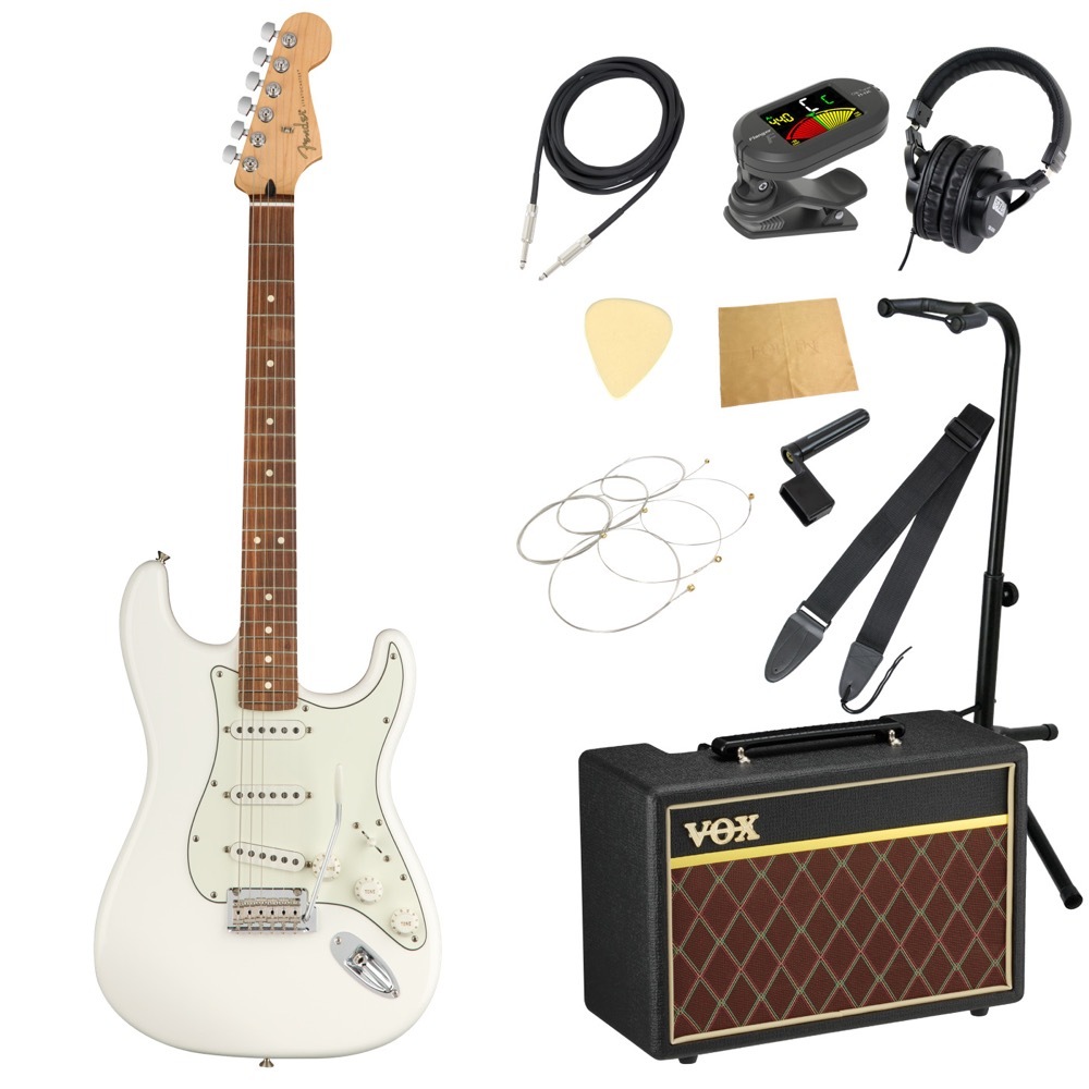 フェンダー Fender Player Stratocaster PF Polar White エレキギター VOXアンプ付き 入門11点 初心者セット_画像1