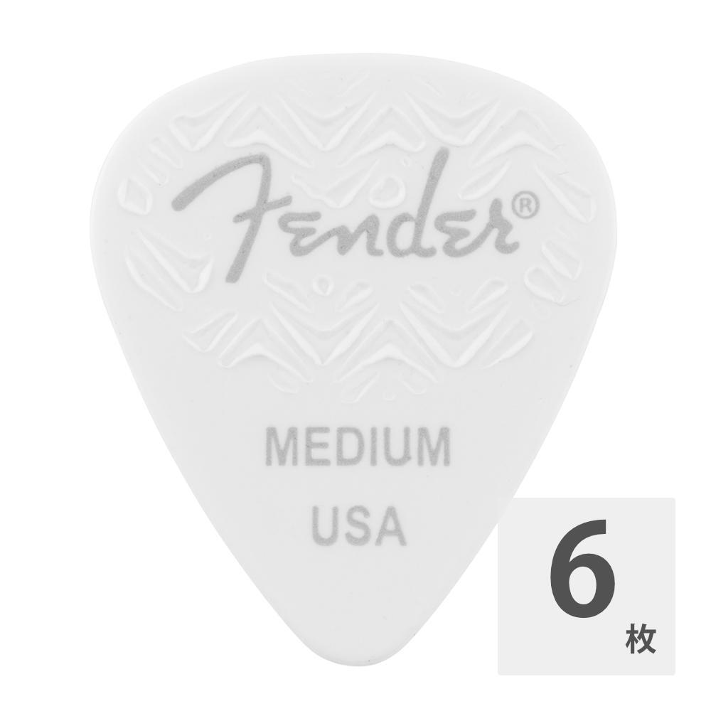 フェンダー ギターピック 6枚 セット ミディアム 351 Shape Wavelength Celluloid Picks White Fender_画像1