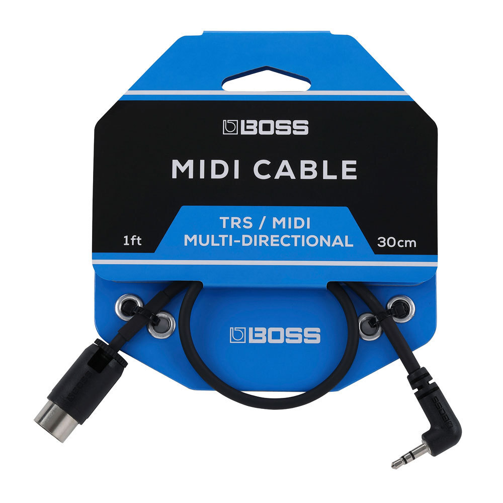 MIDIケーブル 0.3M TRS端子 ボス BOSS BMIDI-1-35 MIDI Cable 3.5mm TRS/MIDI 30cm MIDI TRS 3.5mmのステレオミニプラグ_画像1