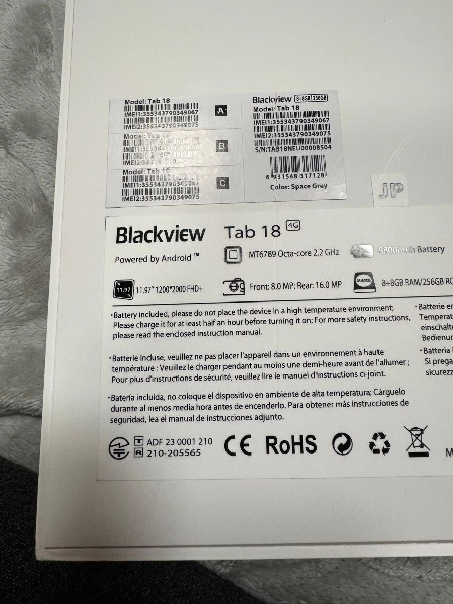 BLackview Tab18   16GB＋256GB