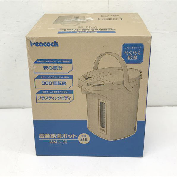 C4405YO ◆0320_3凹【美品】電気ポット 3L ピーコック WMJ-30 WA 23年製 ポット 保温 湯沸かし 給湯 空焚き防止家電 キッチン_画像3