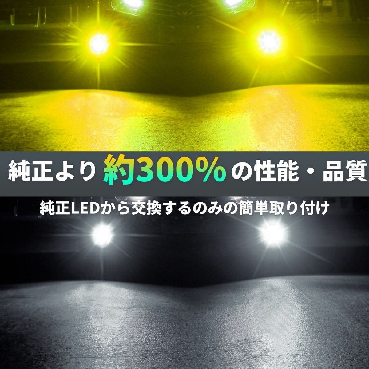 爆光 LEDフォグランプ 2色切替え トヨタ レクサス ダイハツ L1B イエロー ホワイト 新型アルファード 40系 など