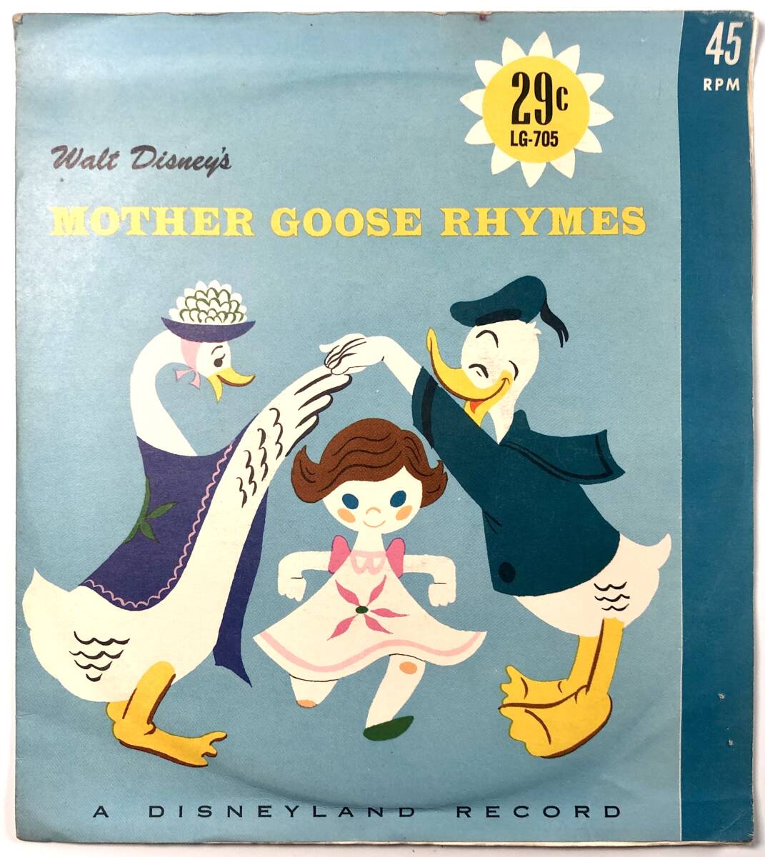 EP盤 子供向け「WALT DISNEY’S MOTHER GOOSE RHYMES」（Disneyland RECORD/LG-705/シングルレコード/ディズニー/レトロ/JUNK）_画像1