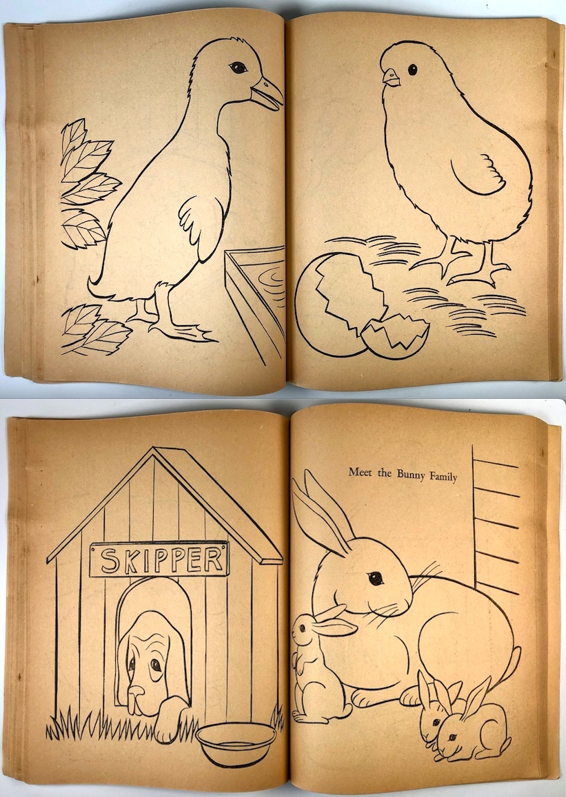 NINA HATCHER“FARM Coloring Book”（ぬりえ/WHITMAN PUBLISHING DIVISION/1969年/昭和44年/レトロ/JUNK）