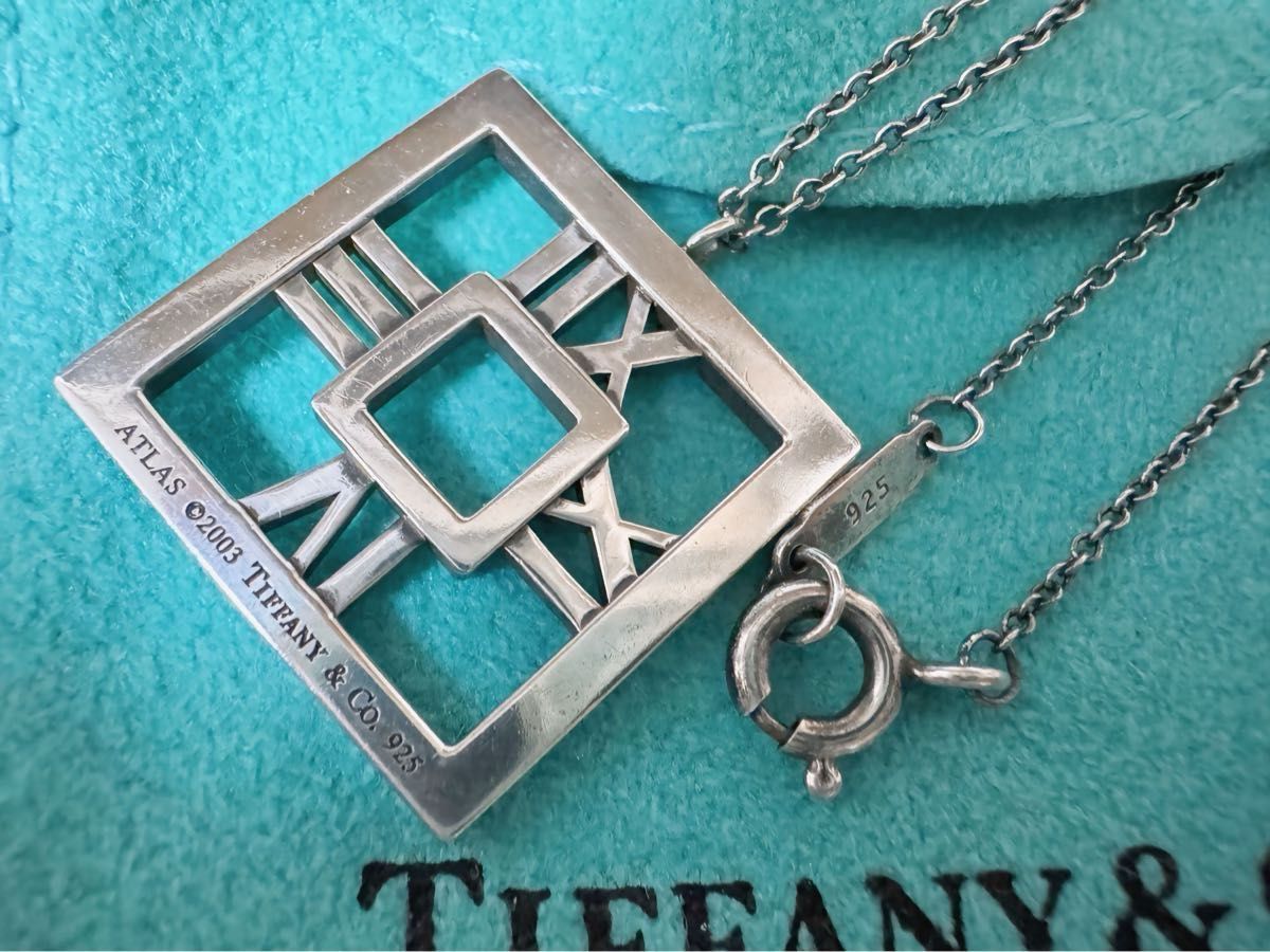 【セール】 TIFFANY&Co ティファニー　スクエアネックレス　ペンダント　シルバー　Ag925 保存袋付