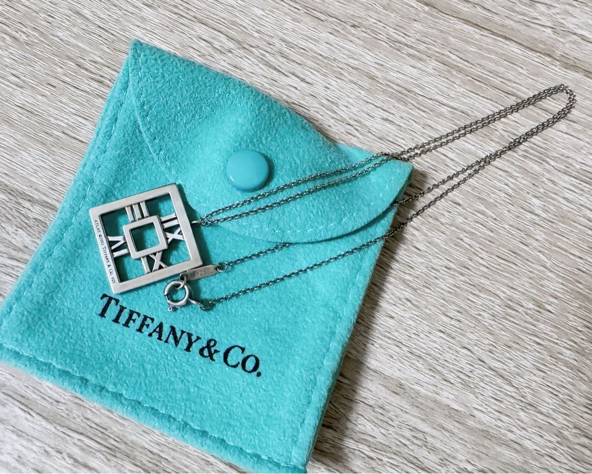 【セール】 TIFFANY&Co ティファニー　スクエアネックレス　ペンダント　シルバー　Ag925 保存袋付