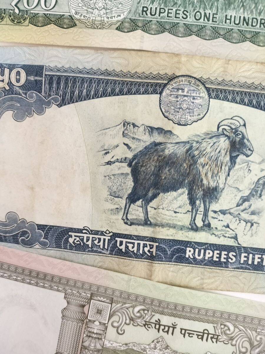 A 2085.ネパール9種紙幣 旧紙幣 外国紙幣の画像5