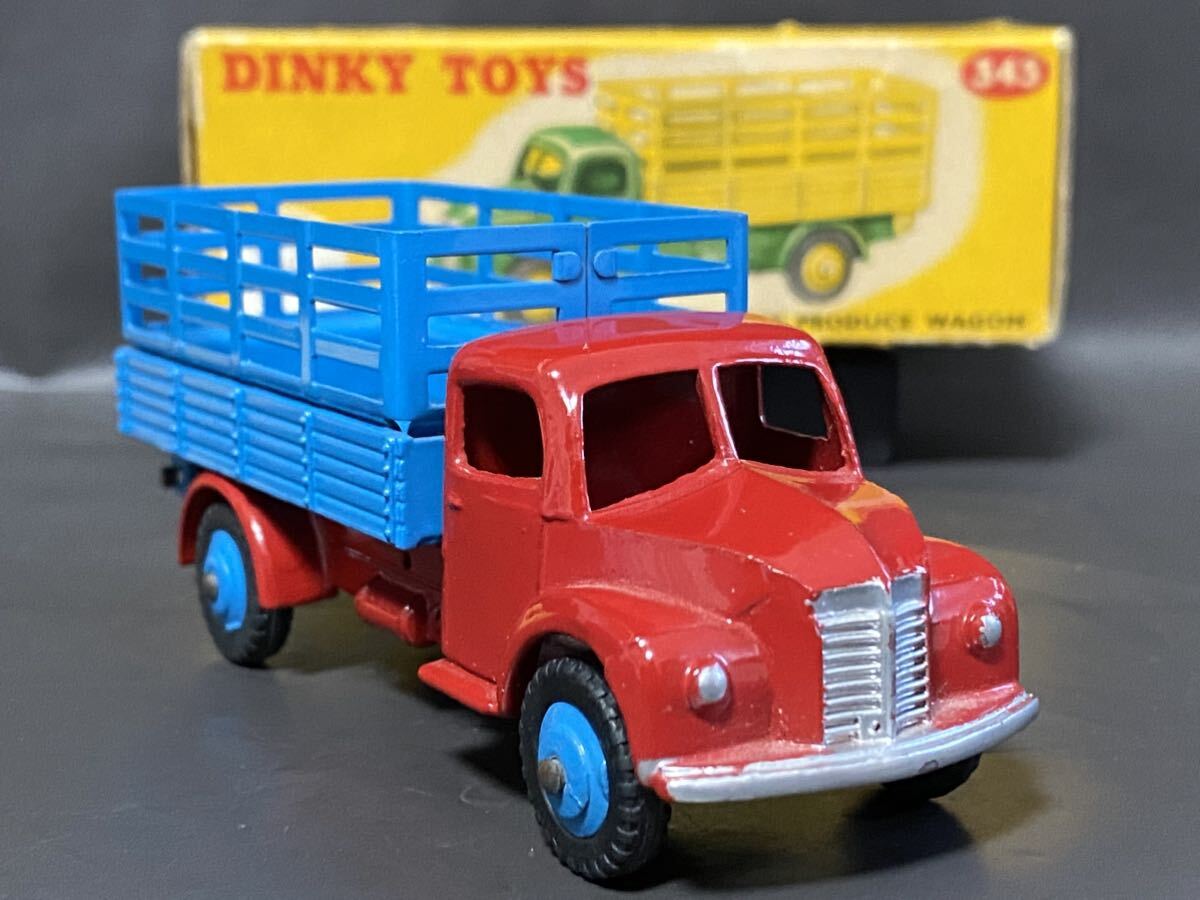 英 Dinky Toys #343　Farm Produce Wagon　　ディンキー Dodge Kew ダッジ　キュー　ファーム　トラック　ワゴン　vintage Meccano England_1954年リリースのヴィンテージモデル