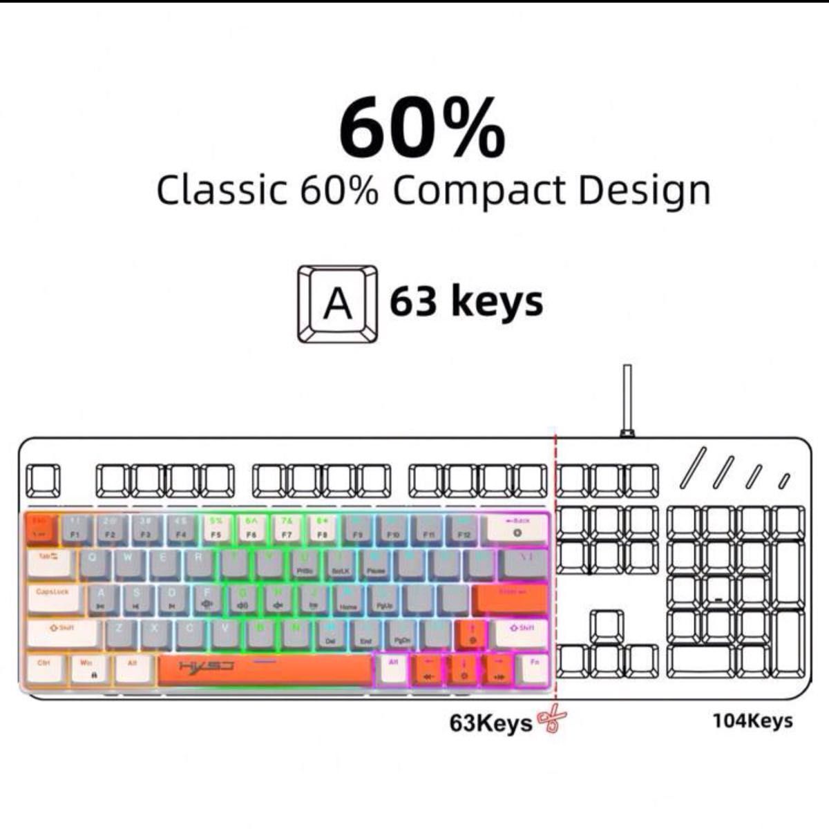 Hyscゲーミングキーボード【赤軸】定価約8000円