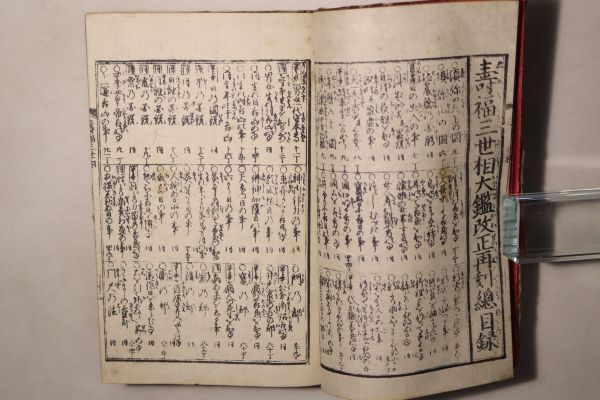 「福寿大雑書三世相」濱野平三郎板 天保11年版 明治刷 1冊｜易学 易経 周易 易占 占い 占卜 江戸時代 古書 和本 古典籍 k77_画像1