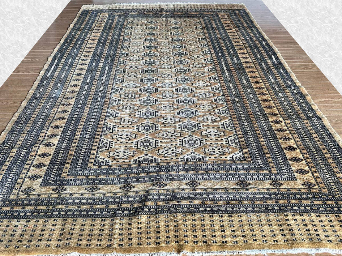 【270×188】ウール◆パキスタン産絨毯・カーペット■3483-45の画像2