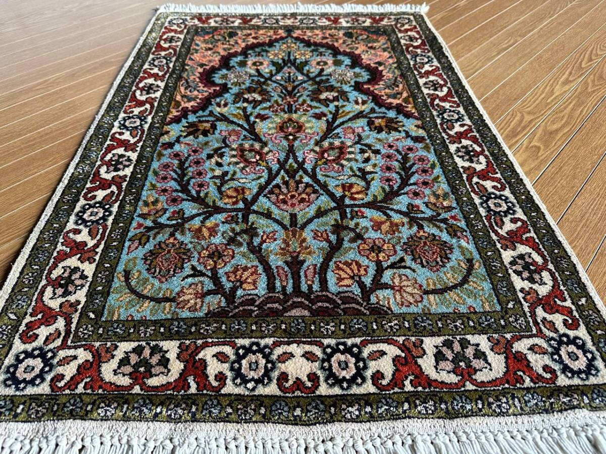 91×61】インド産絨毯・カーペット・ラグ・マット□3504-15 91×61】インド産絨毯・カーペット・ラグ・マット□3504-15