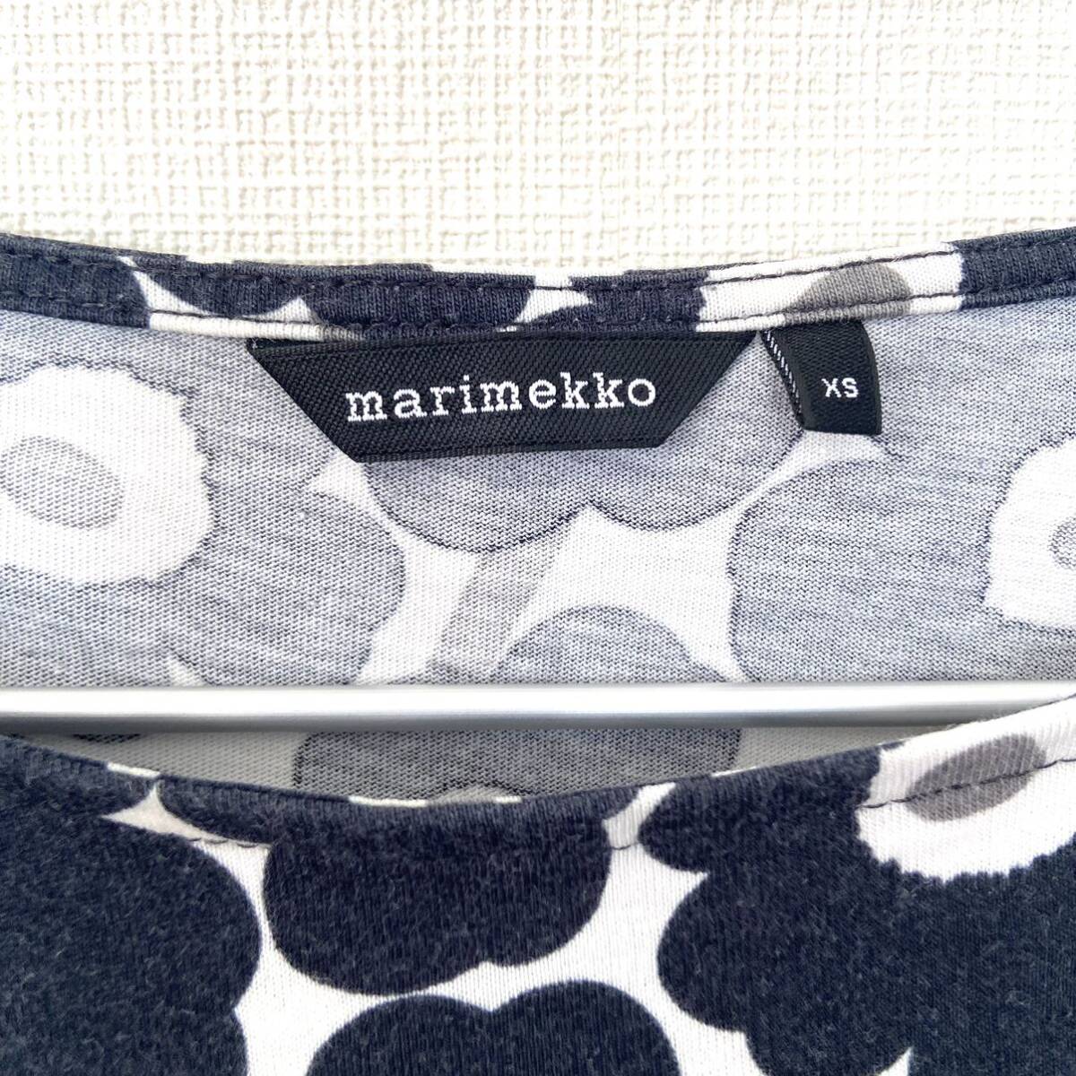 【格安】マリメッコ marimekko ウニッコ Unikko カットソーブラック トップス 黒 北欧 フィンランド_画像3