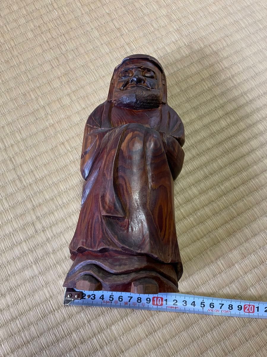 置物 縁起物 木彫り 彫刻 木製 アンティーク 七福神 布袋様 布袋尊 仏像