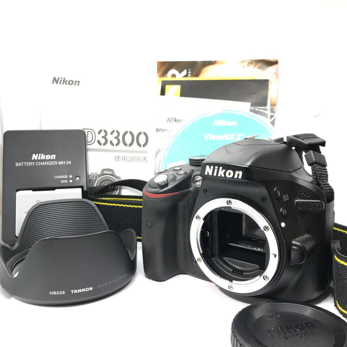 【動作確認済！】Nikon ニコン D3300 ボディ バッテリー 他 付属品 TAMRON HB028【2430360-1/303/rgmry】