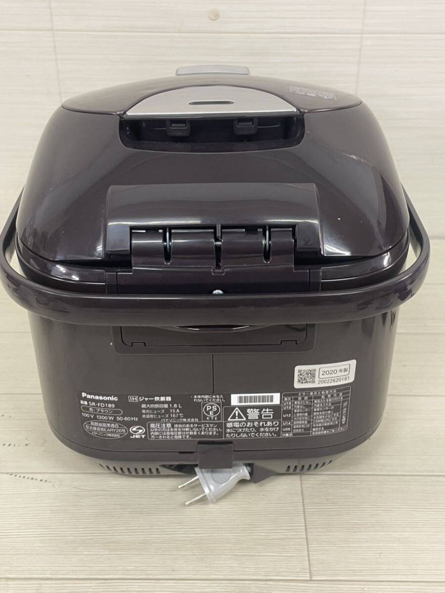 [ML10153-1]動作品！Panasonic ！SR-FD189 IHジャー炊飯器　2020年製　1.8L 5合_画像4