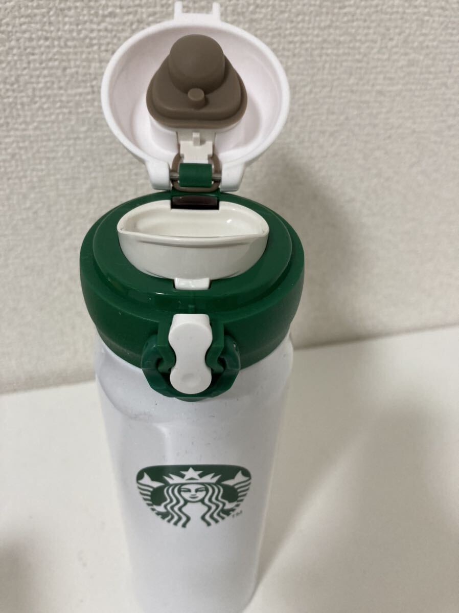 新品Starbucks スターバックス ステンレスボトル 水筒　1白×緑　限定STARBUCKS 473ml 