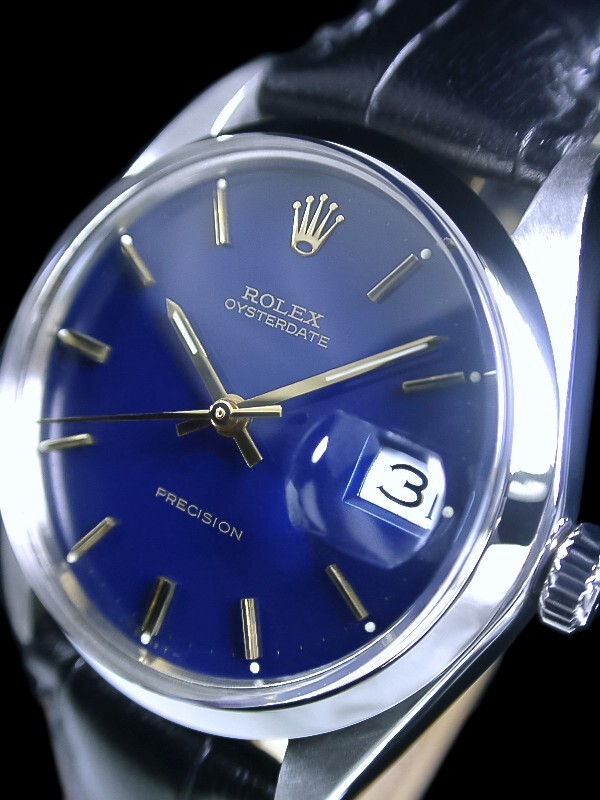 超美品 ROLEX ロレックス オイスターデイト Ref.6694 ネイビー Cal.1225 手巻 綺麗！☆_画像5