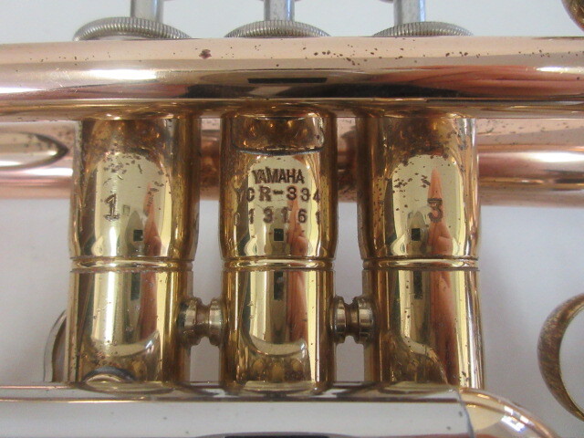 e063* Yamaha YCR-334 длинный корнет труба оригинальный жесткий чехол имеется 