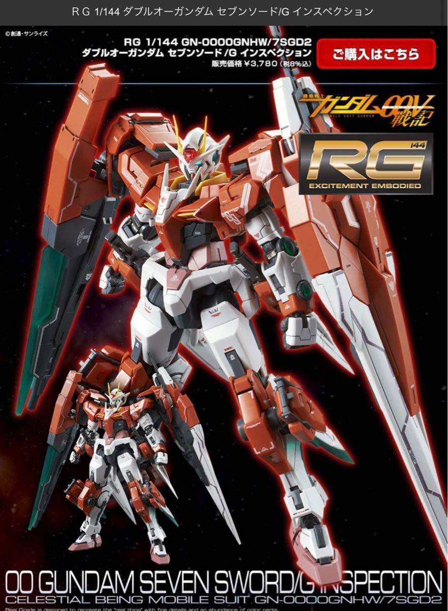 RG 1/144 ダブルオーガンダム セブンソード/G インスペクション RG 1/144 ダブルオーガンダム セブンソード/G インスペクション
