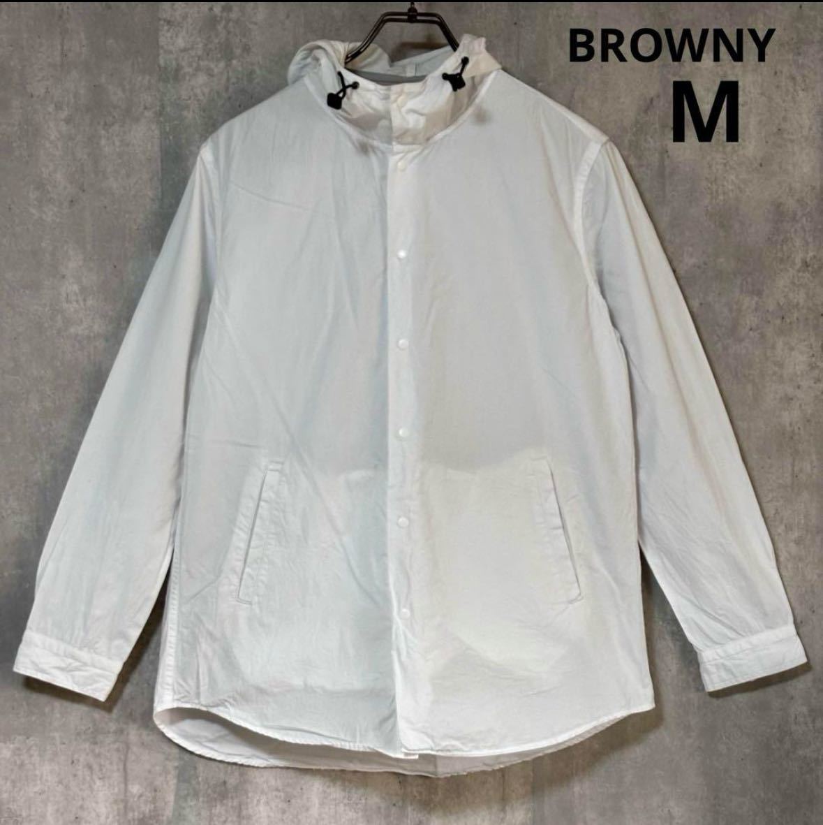 ブラウニー　BROWNY パーカーシャツ　スナップボタン　綿　M_画像1