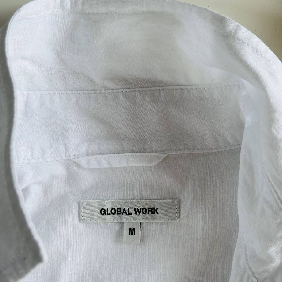 グローバルワーク　GLOBAL WORK 半袖シャツ　M 麻25%_画像3