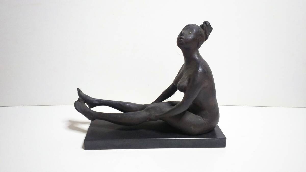小堤良一 ？ 1984年 ブロンズ 彫刻 裸婦 座像 44x17x35cm 現代アート 美術 スカルプチャー 置物 船越保武 芸術 24319の画像3