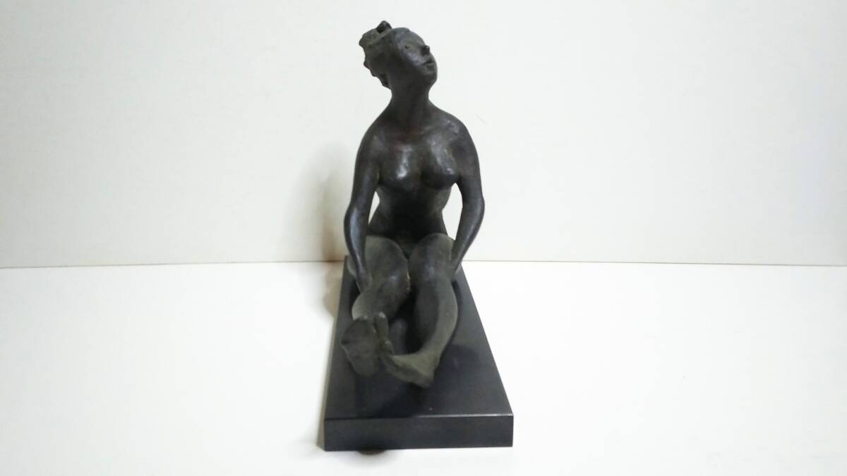 小堤良一 ？ 1984年 ブロンズ 彫刻 裸婦 座像 44x17x35cm 現代アート 美術 スカルプチャー 置物 船越保武 芸術 24319の画像4