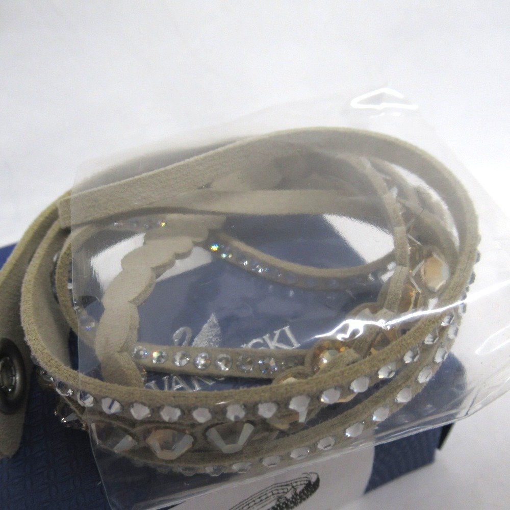 KR221691 スワロフスキー ブレスレット 2重巻タイプ Slake Beige Dot 5201121 レディース SWAROVSKI 中古_画像4