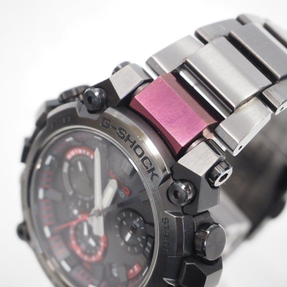 Th540031 カシオ 腕時計 G-SHOCK MT-G MTG-B3000 ソーラー SS ブラック×レッド系 CASIO 良好・中古_画像5