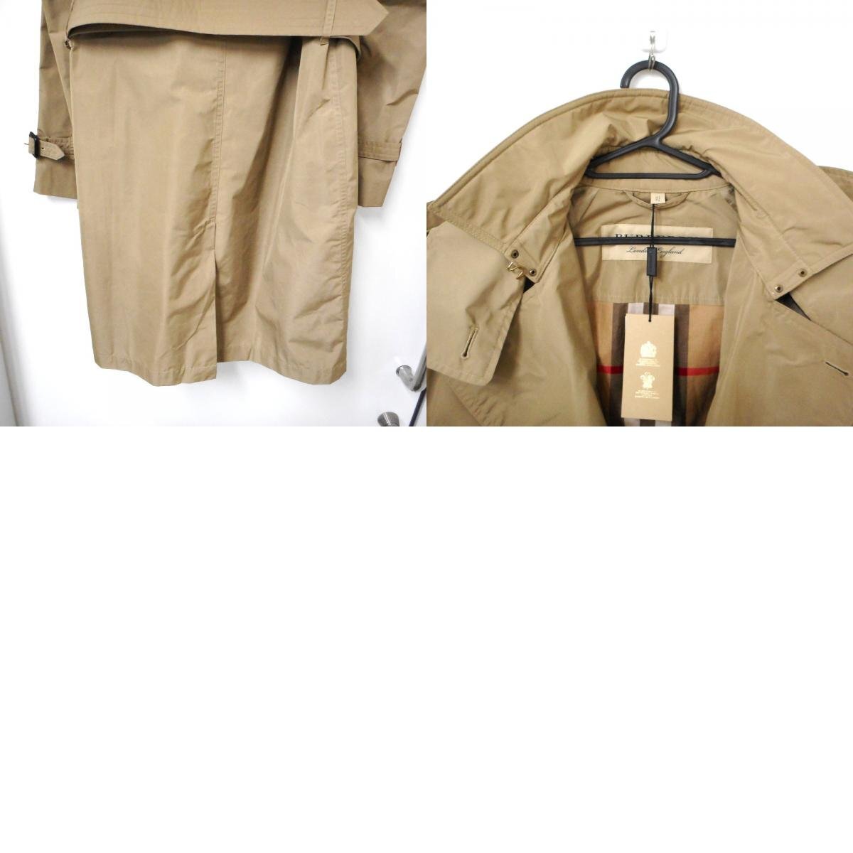 ID336103 バーバリー コート トレンチコート フード ノバチェック ベージュ系 #US4 レディース BURBERRY 中古 超美品_画像10