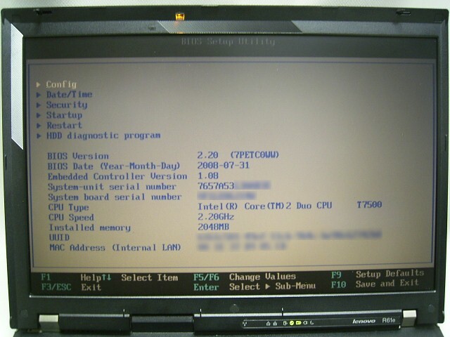 ジャンク ThinkPad R61e ／ Core2Duo ／ Vista Business_画像9