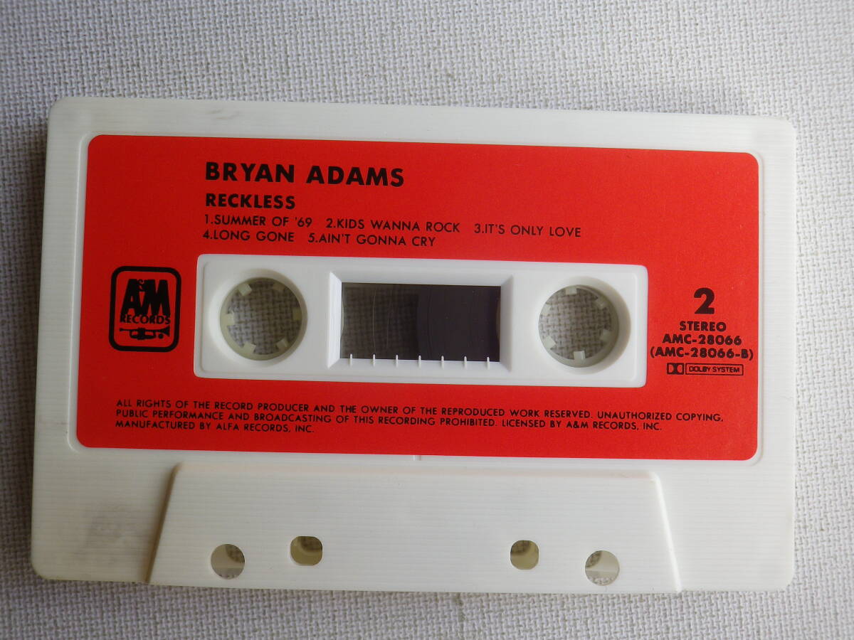 ◆カセット◆ブライアン・アダムス　レックレス　歌詞カード付　中古カセットテープ多数出品中！_画像7