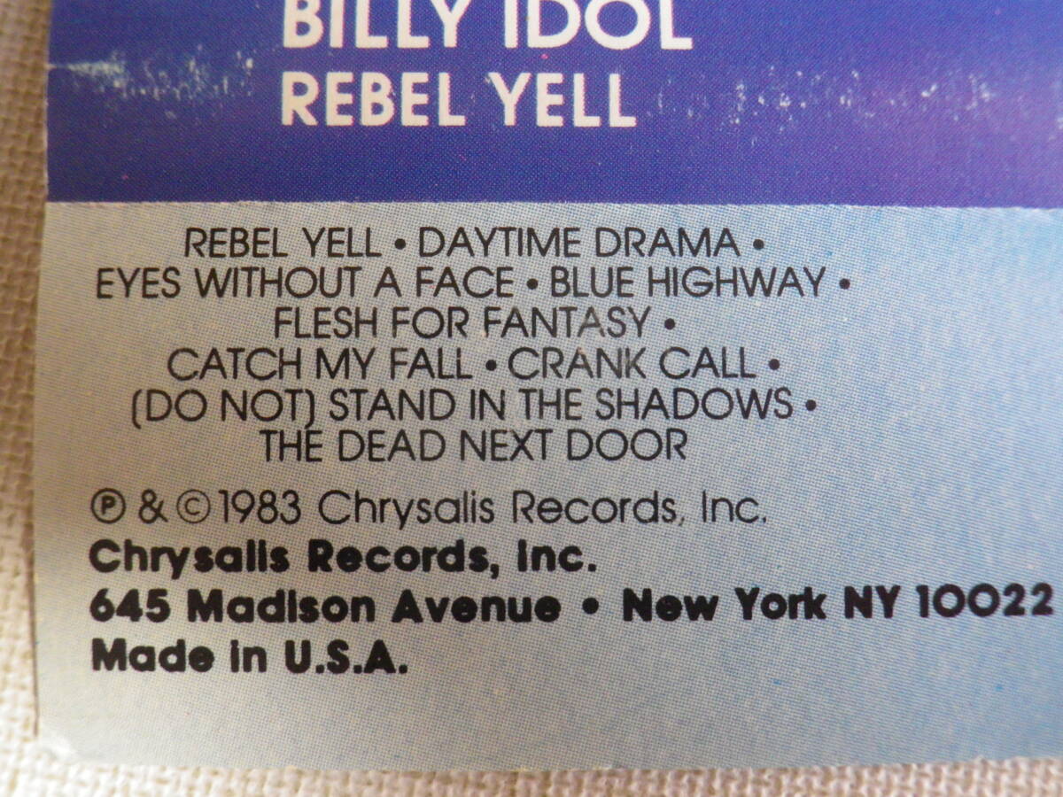 ◆カセット◆ビリーアイドル BILLY IDOL / REBEL YELL 輸入版 中古カセットテープ多数出品中！の画像9
