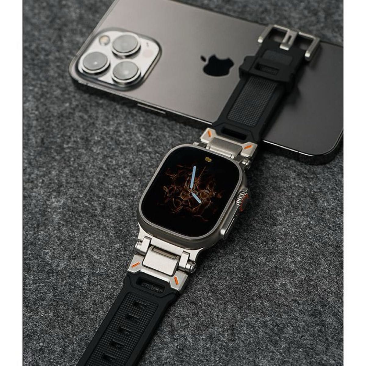 Apple watch アップルウォッチ バンド ベルト シリコーン　メカデザ