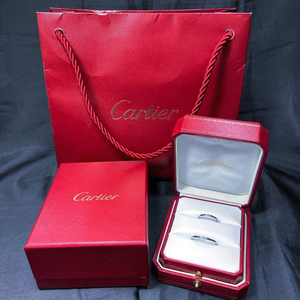 【美品】Cartier カルティエ PT950 ウェディング ペア リング 1895 #65 #51 プラチナ 指輪の画像10