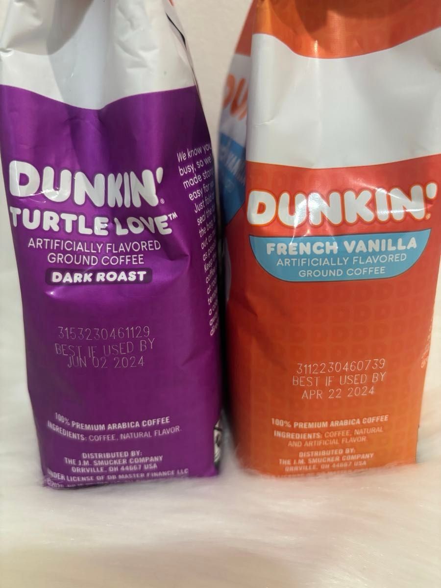 日本未発売DUNKIN' DONUTSダンキンコーヒー  2袋フレンチバニラ&ダークロスト