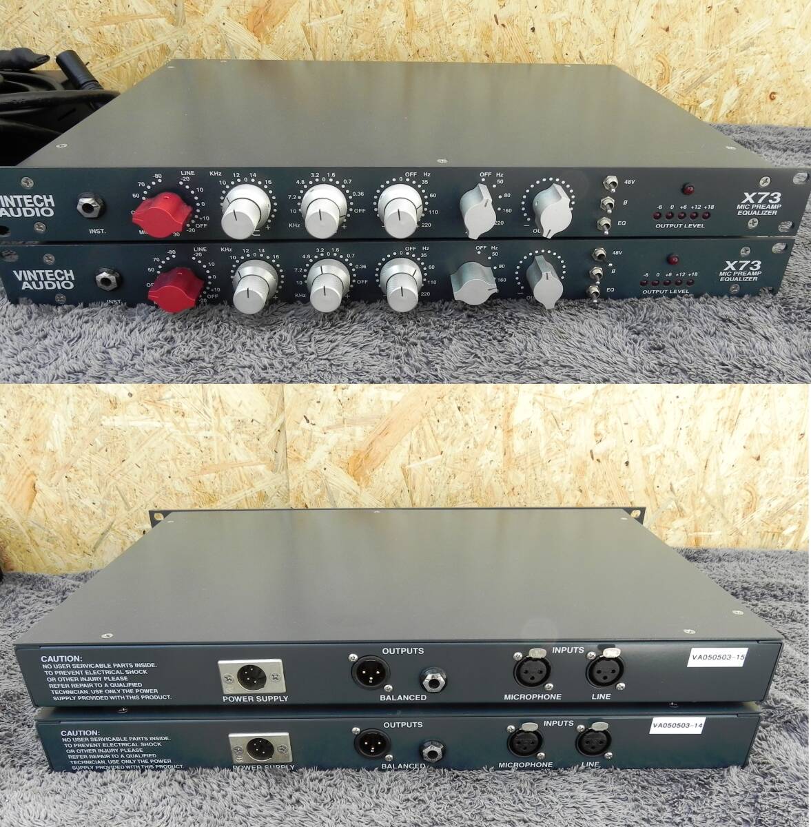 2 pcs. set VINTECH AUDIO ( bin Tec audio ) X73 microphone preamplifier /EQ exclusive use power supply X-PSU attached operation OK beautiful goods!