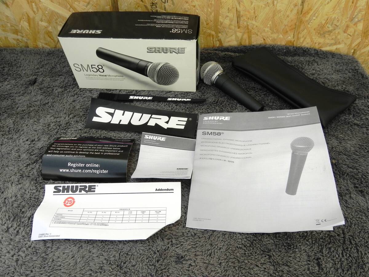 SHURE ( シュア ) / SM58S　定番ダイナミックマイク　ON/OFFスイッチ付き　動作良好_画像8