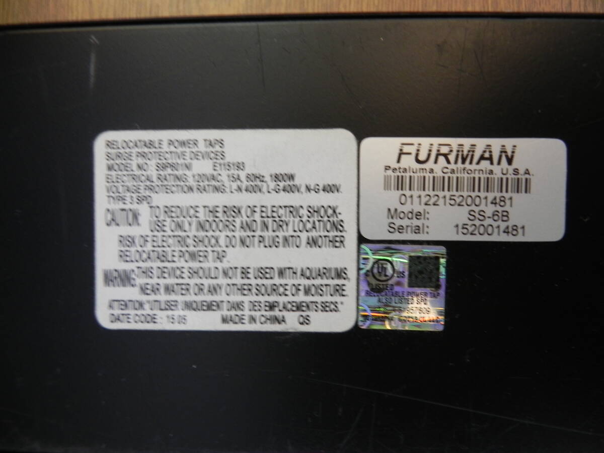 FURMAN ( fur man ) / SS-6B power distributor professional 6. power supply tap 