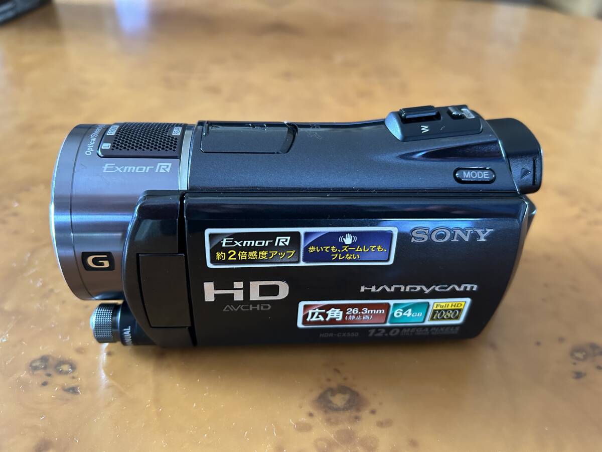 SONY HDR-CX550V ソニービデオカメラ ハンディカム専用多機能リモコン三脚、アクセサリーキット付き VCT-80AV 動作良好の画像2