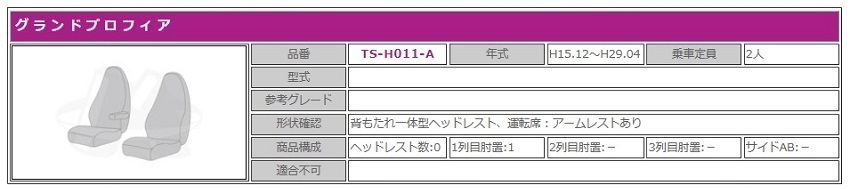 【MIYABI/国内製】★オリオン（鼓星） エナメル シートカバー/パープル★グランドプロフィア H15/12～H29/4 運転席＋助手席（TS-H011-A）_※適合情報